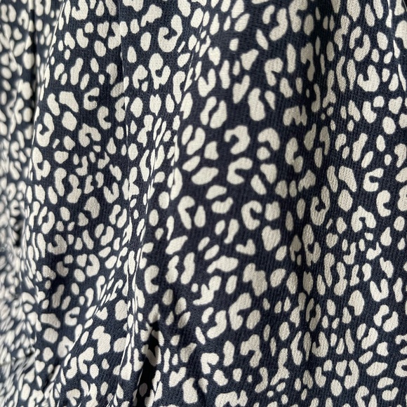 Navy Blue and White Leopard Print Cropped Bustier Tank Top Size Medium - Picture 4 of 7